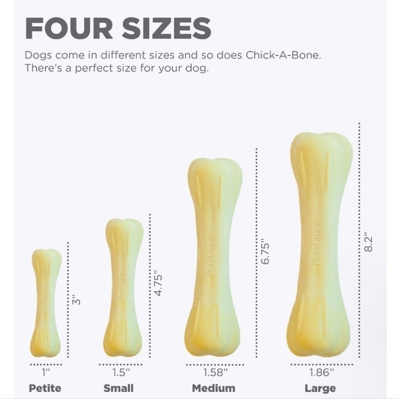 NWT set of 4 Petstages Chick-A-Bone dog bone chew chicken flavor Size small - Picture 4 of 6